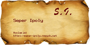 Seper Ipoly névjegykártya